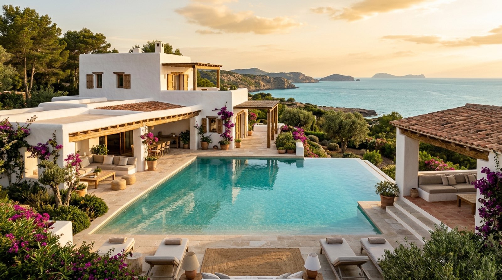 Blakstad-style villa with infinity pool in Ibiza