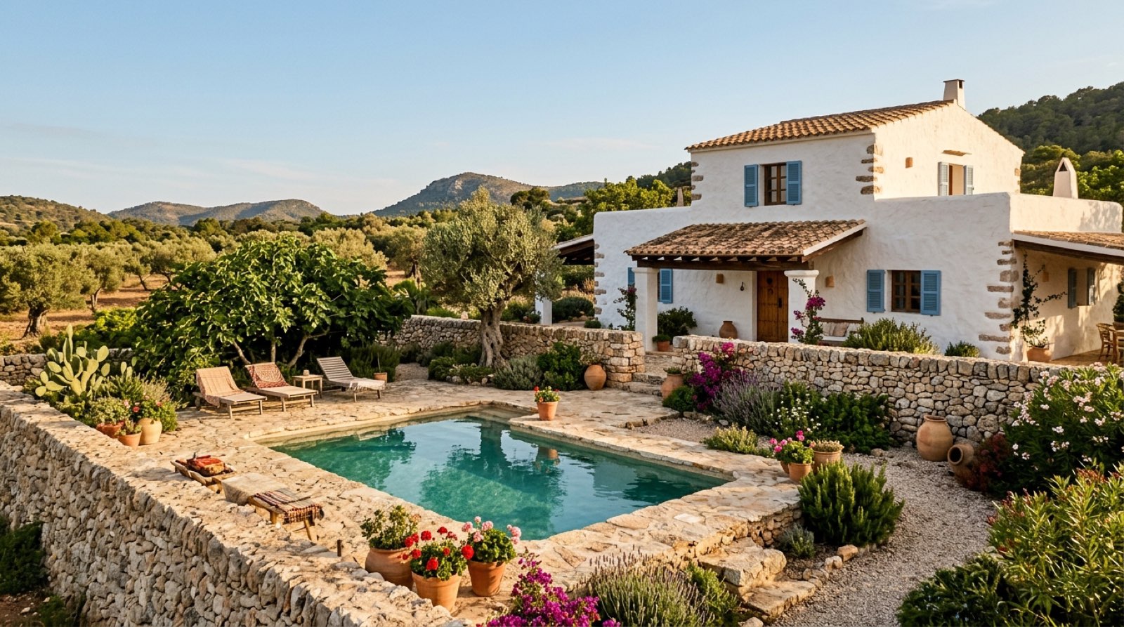 Traditional Ibiza finca with pool