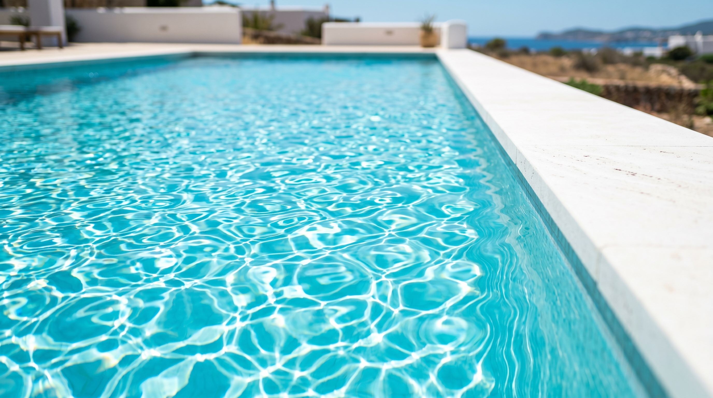 Piscina infinita con vistas al paisaje